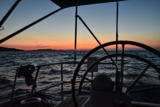Sunset on the boat