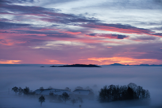 Ein schöner Morgen genau an der Nebelgrenze