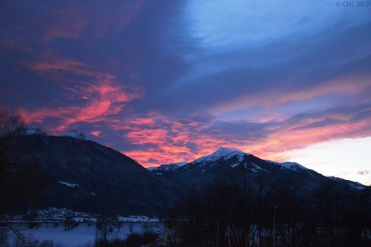 Sonnenuntergang über Tröpolach