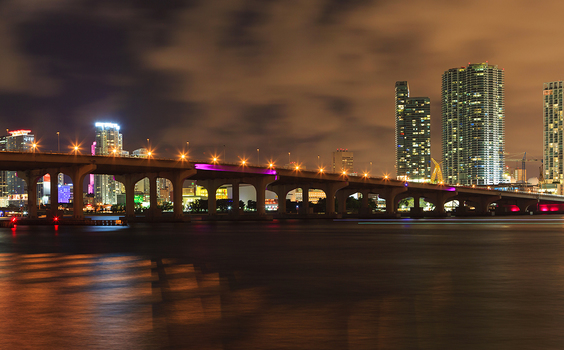 Miami Skyline am Abend