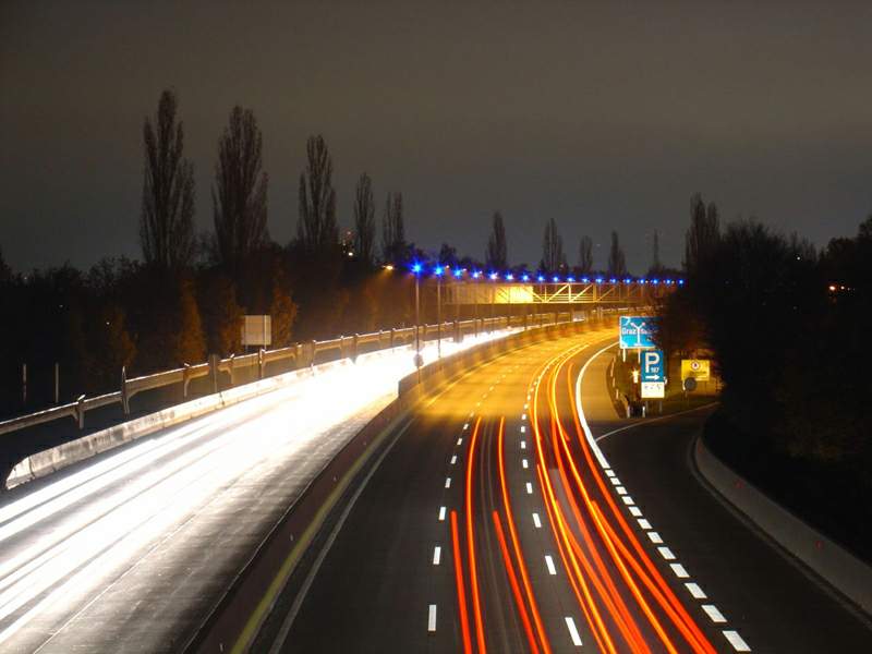Langzeitbelichtung Autobahn