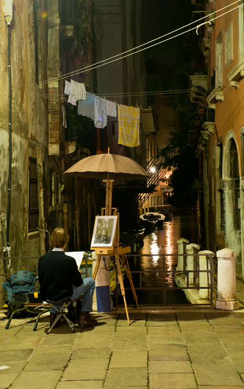 Painter in the night