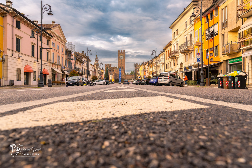 View to Castello Scaligero in Villafrance di Verona