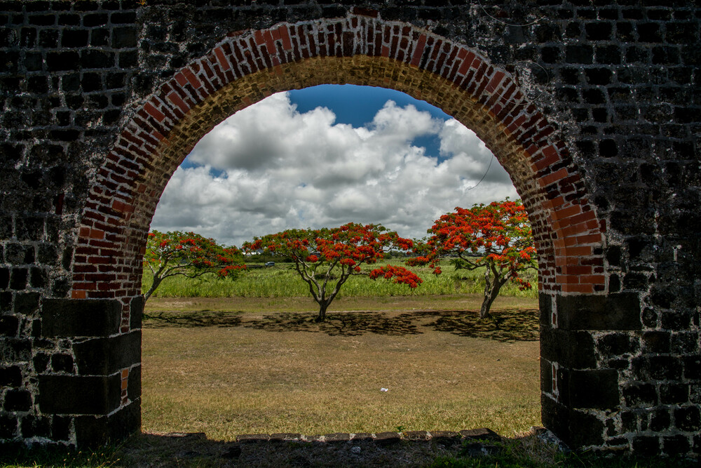 Ausblick aus einer alten Zuckerfabrik in Mauritius