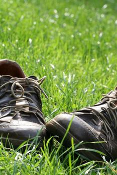 Shoes in the green grass :)