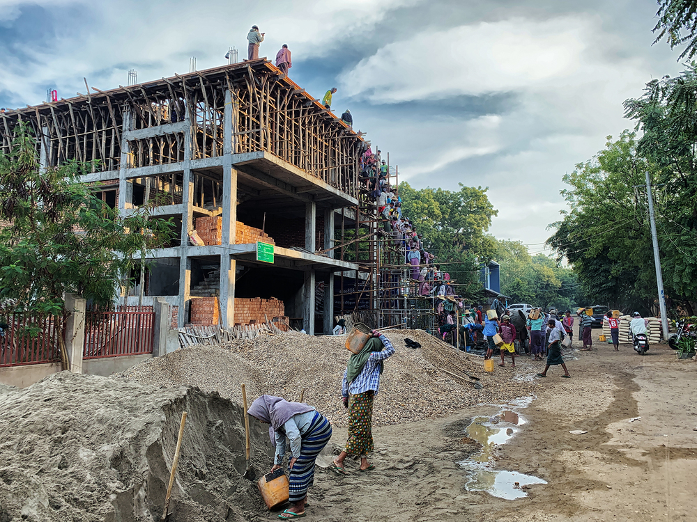 Decken betonieren in Myanmar