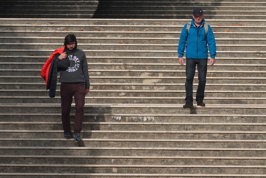 Auf der Treppe