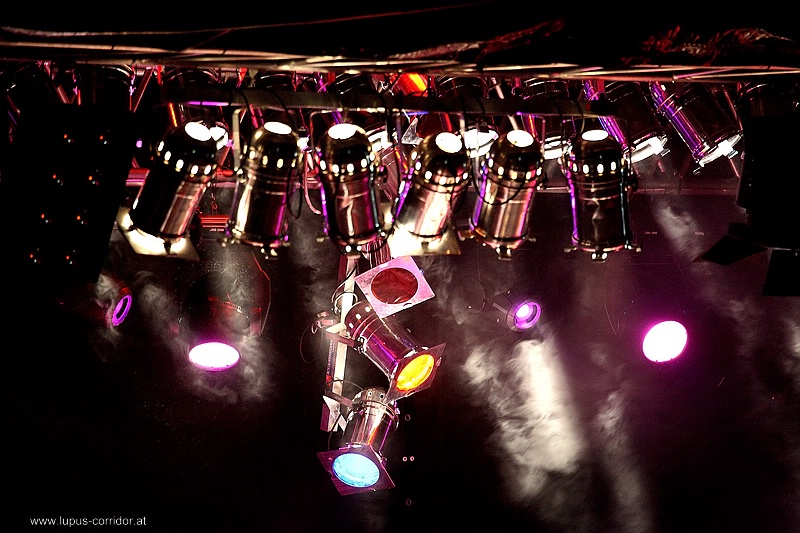 on stage