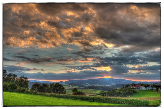 Sonnenuntergang im Mühlviertel