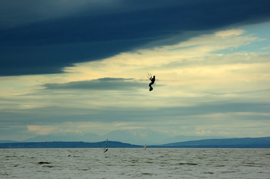 in den Wolken verfangen