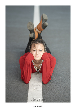 In a line