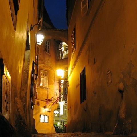 Wiener Gasse bei Nacht
