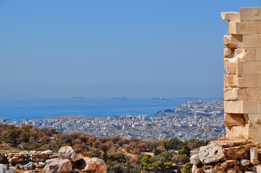...von der Akropolis Richtung Piräus / Athen