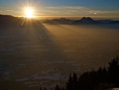 Sonnenuntergang am Gaisberg
