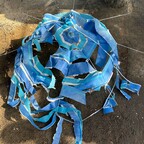 Blauer Sonnenschirm