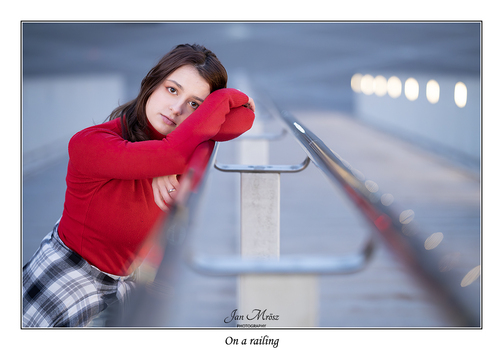 On a railing