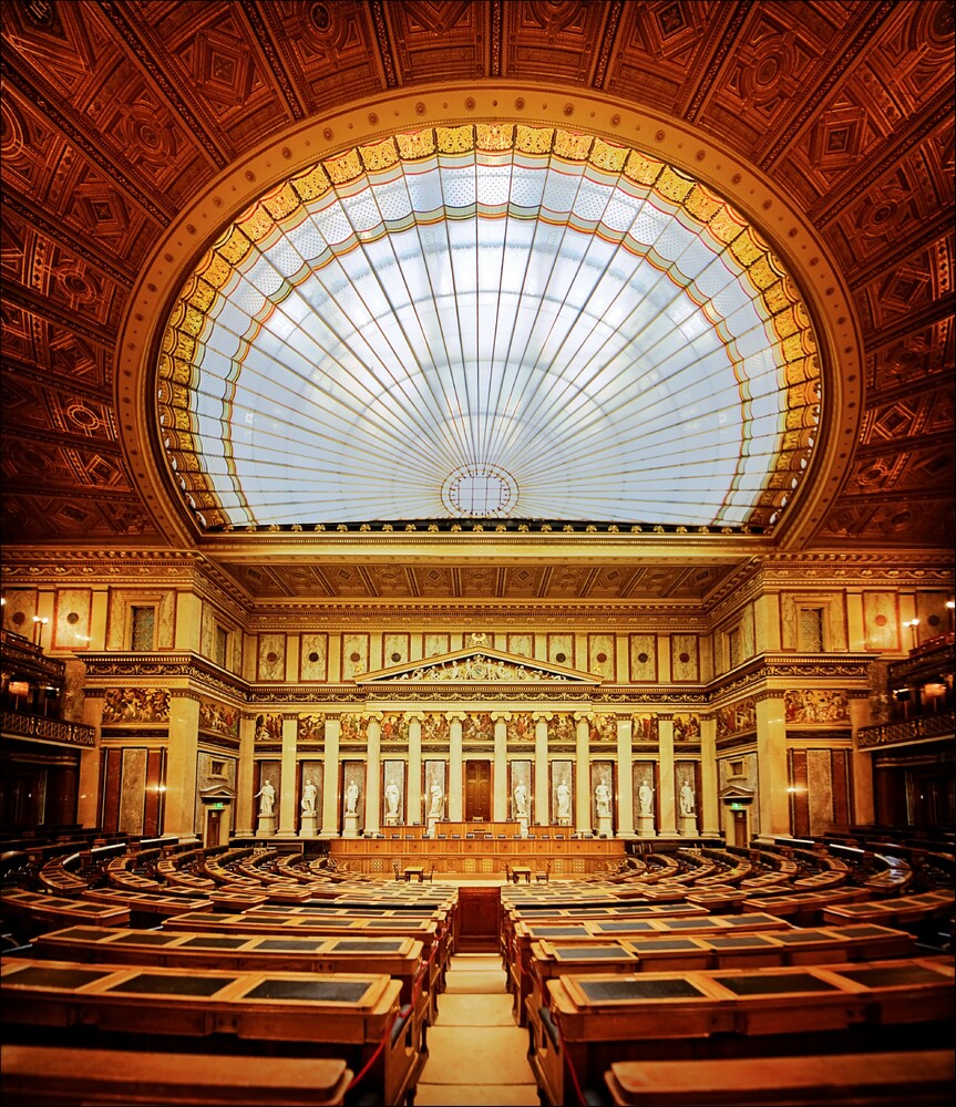 Parlament  Wien - historischer Bundesrats-Saal, Montage aus 3 Aufnahmen aus 2015