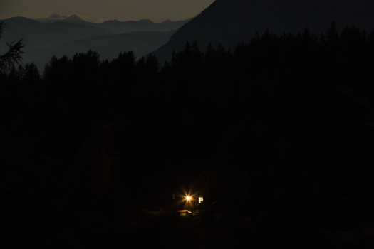 Späte Rückkehr zur Hütte