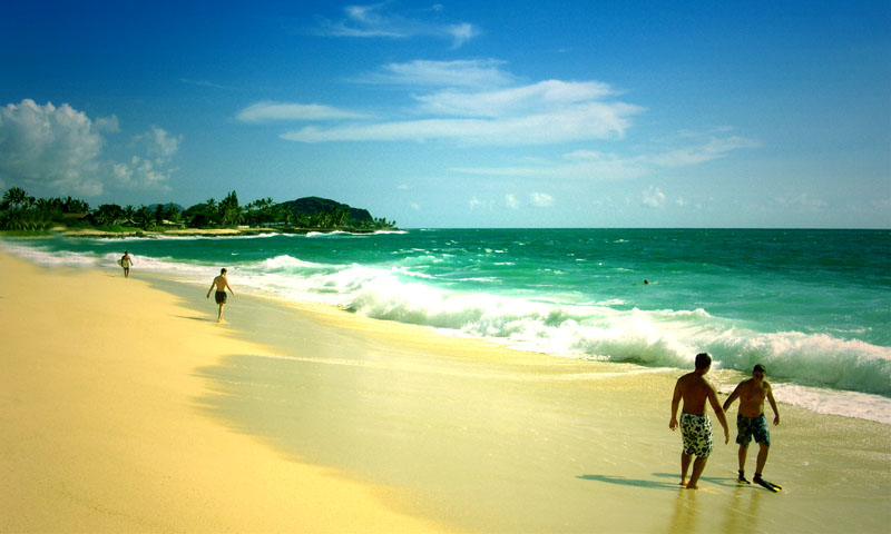 Am Strand von Hawai