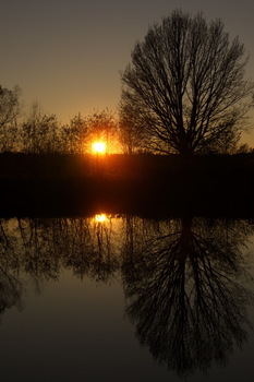 Sonnenuntergang am Teich