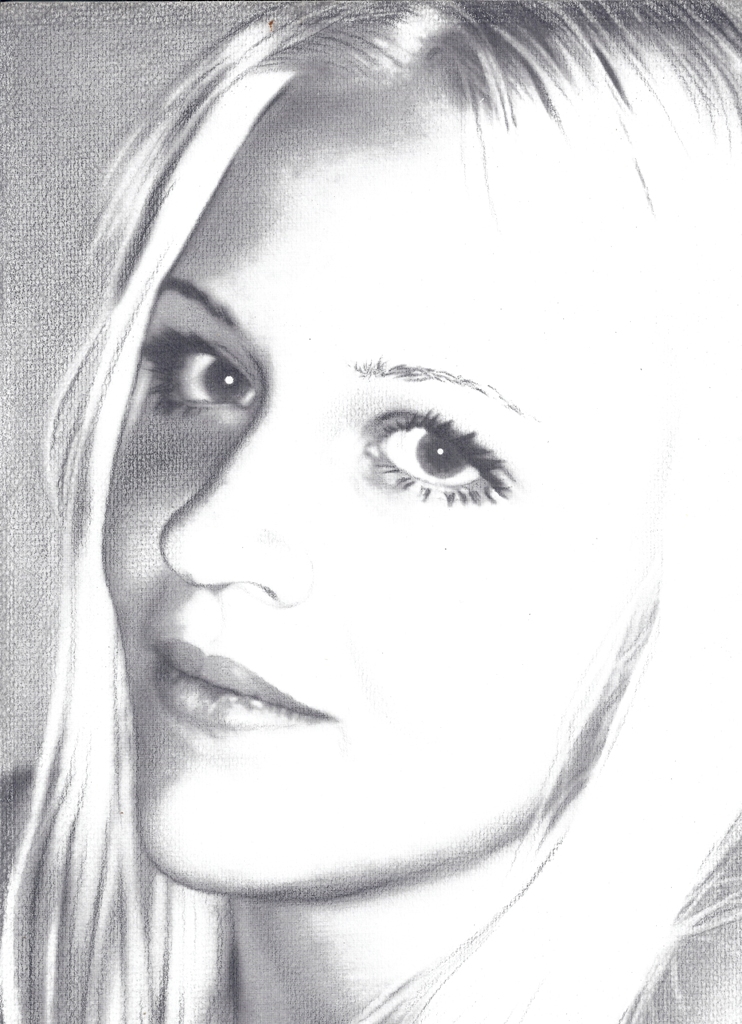 Bleistiftzeichnung von Model Tanja