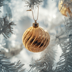 Closeup einer Weihnachtskugel im weißen Weihnachtsbaum