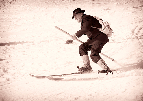 skifahren anno dazumal