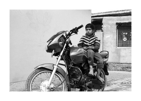 on the motorbike